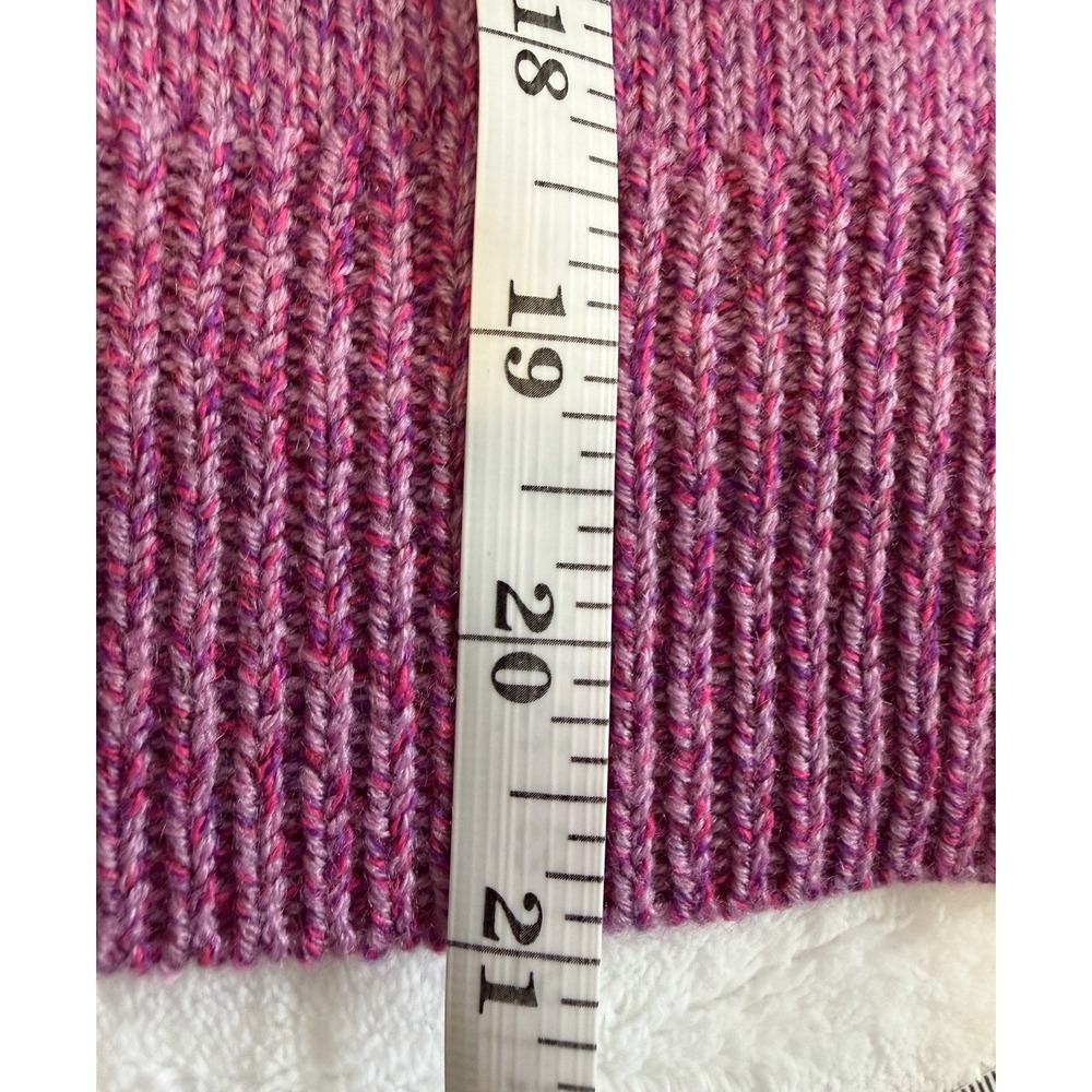 Veronica Beard Kenia Merino Wool Blend V-Neck Puff Shoulder Sweater Fuchsia XS - Picture 13 of 14